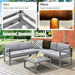  - 4 Pieces Aluminum Patio Furniture Set with Thick Seat and Back Cushions - Outdoor Style Company