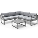  - 4 Pieces Aluminum Patio Furniture Set with Thick Seat and Back Cushions - Outdoor Style Company