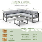  - 4 Pieces Aluminum Patio Furniture Set with Thick Seat and Back Cushions - Outdoor Style Company