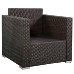  - 4 Pieces Brown Wicker Rattan Sofa Furniture Set Patio Garden Lawn Cushioned Seat - Outdoor Style Company