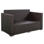  - 4 Pieces Brown Wicker Rattan Sofa Furniture Set Patio Garden Lawn Cushioned Seat - Outdoor Style Company