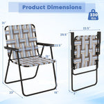  - 4 Pieces Folding Beach Chair Camping Lawn Webbing Chair - Outdoor Style Company