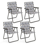  - 4 Pieces Folding Beach Chair Camping Lawn Webbing Chair - Outdoor Style Company