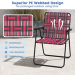  - 4 Pieces Folding Beach Chair Camping Lawn Webbing Chair - Outdoor Style Company