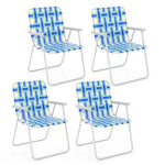  - 4 Pieces Folding Beach Chair Camping Lawn Webbing Chair - Outdoor Style Company