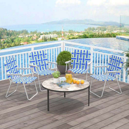  - 4 Pieces Folding Beach Chair Camping Lawn Webbing Chair - Outdoor Style Company