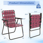  - 4 Pieces Folding Beach Chair Camping Lawn Webbing Chair - Outdoor Style Company