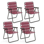  - 4 Pieces Folding Beach Chair Camping Lawn Webbing Chair - Outdoor Style Company