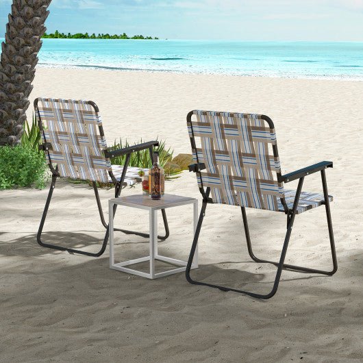  - 4 Pieces Folding Beach Chair Camping Lawn Webbing Chair - Outdoor Style Company