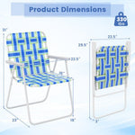  - 4 Pieces Folding Beach Chair Camping Lawn Webbing Chair - Outdoor Style Company
