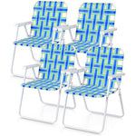  - 4 Pieces Folding Beach Chair Camping Lawn Webbing Chair - Outdoor Style Company