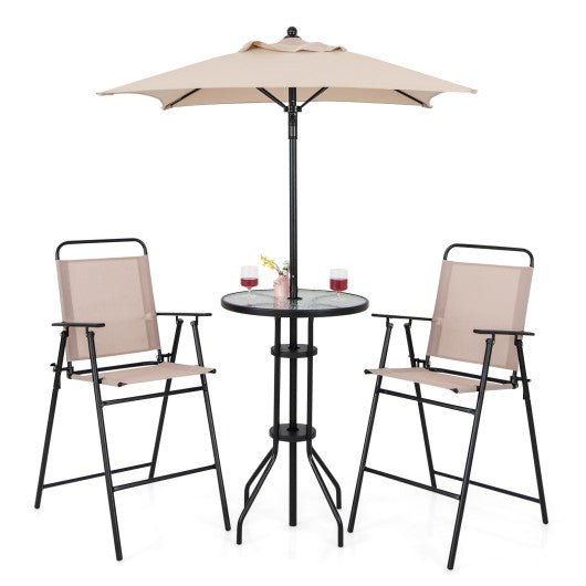  - 4 Pieces Outdoor Bar Set with Umbrella - Outdoor Style Company