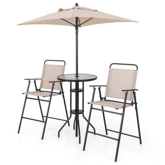  - 4 Pieces Outdoor Bar Set with Umbrella - Outdoor Style Company