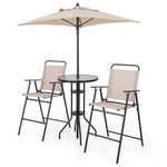  - 4 Pieces Outdoor Bar Set with Umbrella - Outdoor Style Company