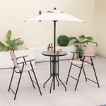  - 4 Pieces Outdoor Bar Set with Umbrella - Outdoor Style Company