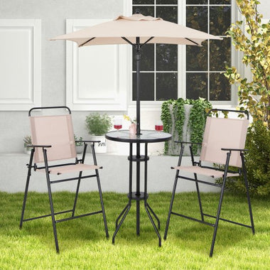  - 4 Pieces Outdoor Bar Set with Umbrella - Outdoor Style Company