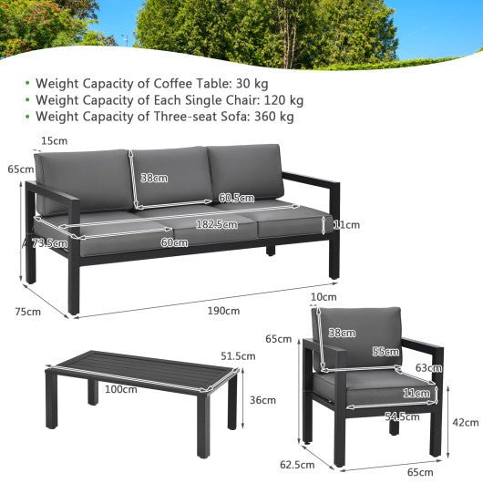  - 4 Pieces Outdoor Furniture Set for Backyard and Poolside - Outdoor Style Company