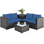  - 4 Pieces Outdoor Patio Rattan Furniture Set with Cushioned Loveseat and Storage Box - Outdoor Style Company