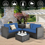  - 4 Pieces Outdoor Patio Rattan Furniture Set with Cushioned Loveseat and Storage Box - Outdoor Style Company