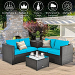  - 4 Pieces Outdoor Patio Rattan Furniture Set with Cushioned Loveseat and Storage Box - Outdoor Style Company