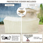  - 4 Pieces Outdoor Rattan Conversation Set with Protective Cover - Outdoor Style Company