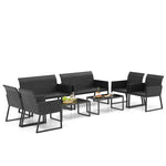  - 4 Pieces Outdoor Wicker Patio Furniture Set with Quick Dry Foam All Weather for Backyard - Outdoor Style Company