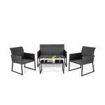  - 4 Pieces Outdoor Wicker Patio Furniture Set with Quick Dry Foam All Weather for Backyard - Outdoor Style Company