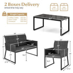  - 4 Pieces Outdoor Wicker Patio Furniture Set with Quick Dry Foam All Weather for Backyard - Outdoor Style Company