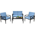  - 4 Pieces Patio Furniture Set Aluminum Frame Cushioned Sofa - Outdoor Style Company