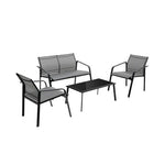  - 4 Pieces Patio Furniture Set with Armrest Loveseat Sofas and Glass Table Deck - Outdoor Style Company