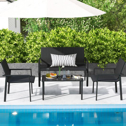  - 4 Pieces Patio Furniture Set with Heavy Duty Galvanized Metal Frame - Outdoor Style Company