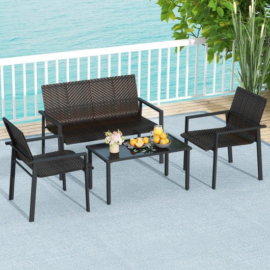  - 4 Pieces Patio Furniture Set with Heavy Duty Galvanized Metal Frame - Outdoor Style Company