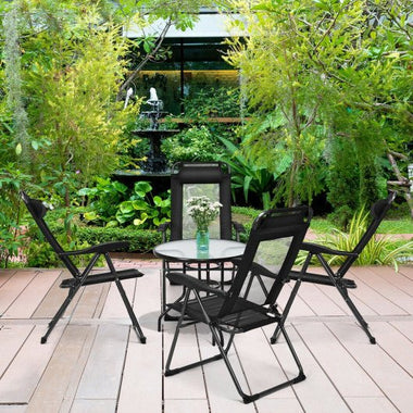  - 4 Pieces Patio Garden Adjustable Reclining Folding Chairs with Headrest - Outdoor Style Company