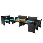  - 4 Pieces Patio Rattan Cushioned Furniture Set - Outdoor Style Company