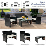  - 4 Pieces Patio Rattan Cushioned Furniture Set - Outdoor Style Company