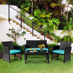  - 4 Pieces Patio Rattan Cushioned Furniture Set - Outdoor Style Company