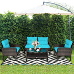  - 4 Pieces Patio Rattan Free Combination Sofa Set with Cushion and Coffee Table - Outdoor Style Company