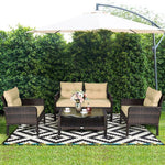  - 4 Pieces Patio Rattan Free Combination Sofa Set with Cushion and Coffee Table - Outdoor Style Company