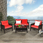  - 4 Pieces Patio Rattan Free Combination Sofa Set with Cushion and Coffee Table - Outdoor Style Company