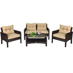  - 4 Pieces Patio Rattan Free Combination Sofa Set with Cushion and Coffee Table - Outdoor Style Company