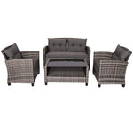  - 4 Pieces Patio Rattan Furniture Set Coffee Table Cushioned Sofa - Outdoor Style Company