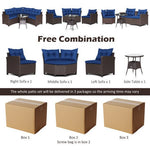  - 4 Pieces Patio Rattan Furniture Set Cushioned Sofa Glass Table - Outdoor Style Company