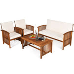  - 4 Pieces Patio Solid Wood Furniture Set - Outdoor Style Company