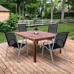  - 4 Pieces Stackable Patio Dining Chairs Set with Armrest - Outdoor Style Company