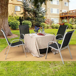  - 4 Pieces Stackable Patio Dining Chairs Set with Armrest - Outdoor Style Company