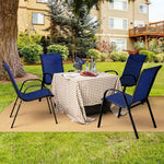  - 4 Pieces Stackable Patio Dining Chairs Set with Armrest - Outdoor Style Company