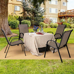  - 4 Pieces Stackable Patio Dining Chairs Set with Armrest - Outdoor Style Company