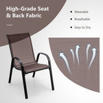  - 4 Pieces Stackable Patio Dining Chairs Set with Armrest - Outdoor Style Company