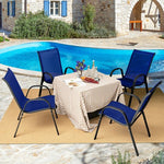  - 4 Pieces Stackable Patio Dining Chairs Set with Armrest - Outdoor Style Company