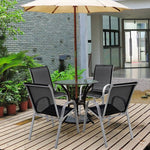  - 4 Pieces Stackable Patio Dining Chairs Set with Armrest - Outdoor Style Company